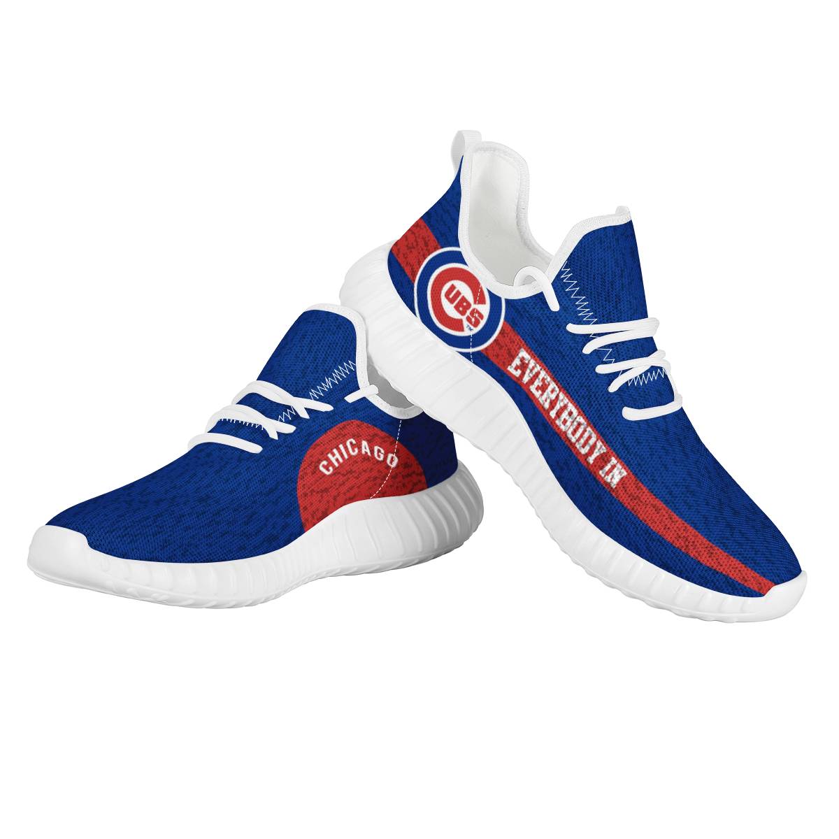 Women's Chicago Cubs Mesh Knit Sneakers/Shoes 011